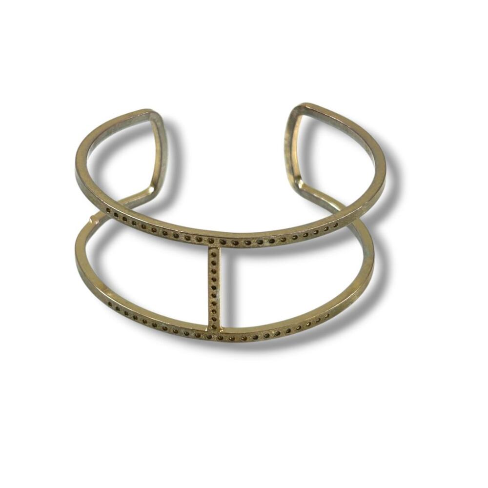 Small Wrist Open Bangle Bracelet Brushed Goldtone 2.1" Inside Diameter